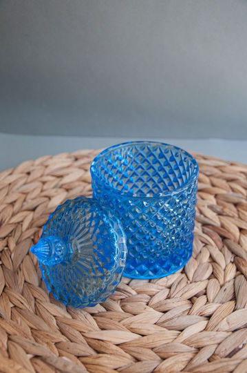Φοντανιέρα Γυάλινη με Καπάκι 8.5x14cm Μπλε Φοντανιέρα Γυάλινη με Καπάκι 8.5x14cm Μπλε
