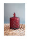 Glass Sweet Jar with Lid Red 8.5x14cm
