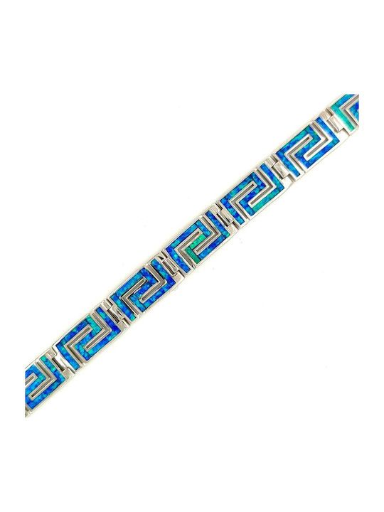 Drandakis Women's Bracelet with design Meander made of Silver