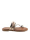 Flache Sandalen für Damen in Gold Farbe