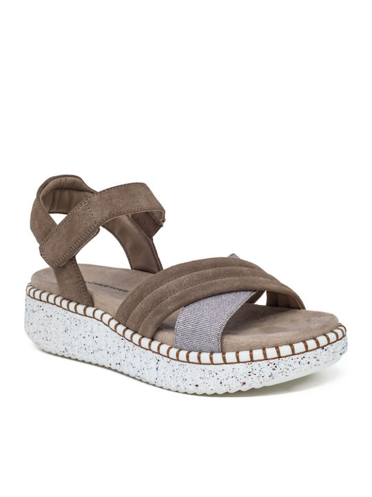 Flache Sandalen für Damen Flatforms in Grün Farbe