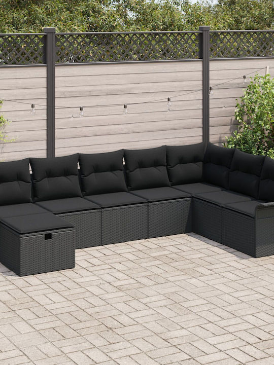 Ecksofa Außenbereich Rattan mit Kissen
