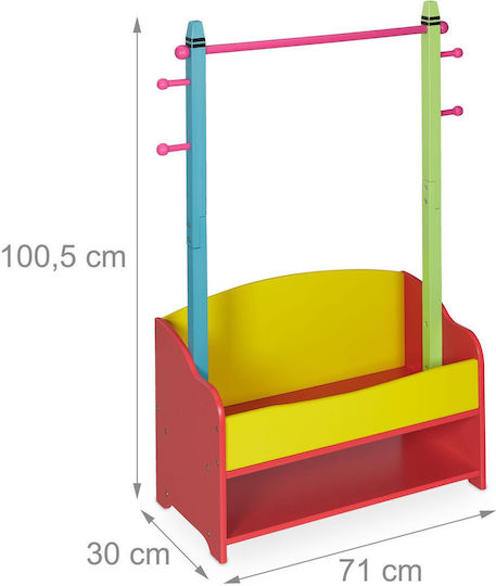Relaxdays Agățătoare De Perete Pentru Copii Din Lemn 100.5x71x30 Cm Relaxdays Agățătoare De Perete Pentru Copii Din Lemn 100.5x71x30 Cm