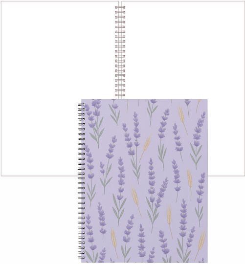 Caiet Spiral A5 Jurnal Bullet 80 Foi cu Pagini Albe Violet