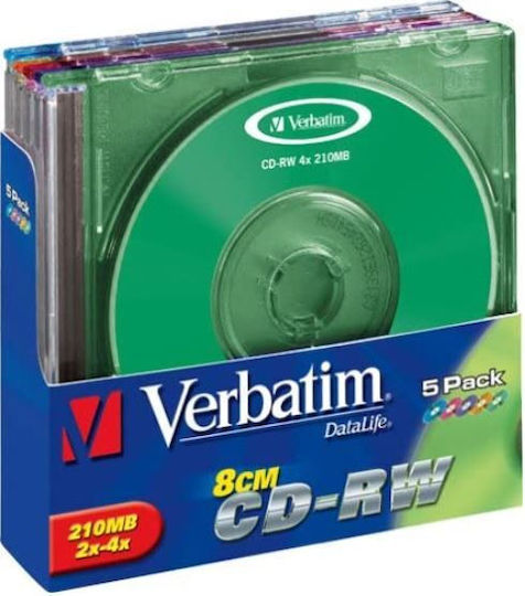 Verbatim Wiederbeschreibbare CD-RW 4x 210MB Kuchenbox 5Stück