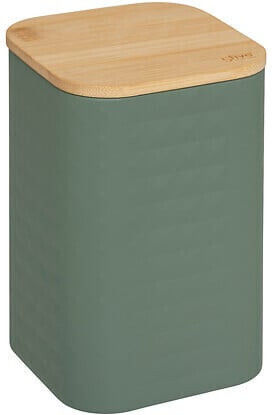 5Five Box for Coffee Sugar Tea with Lid Metallic Green 11.5x11.5x19cm