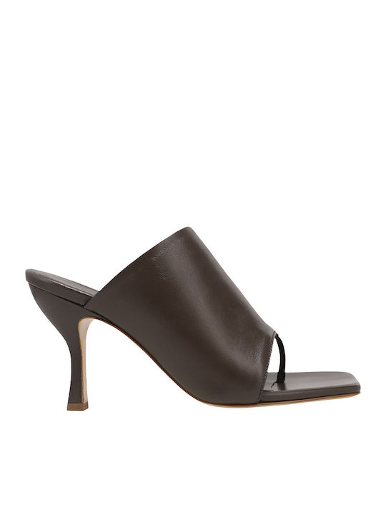 Gia Borghini Leather Mules Brown PERNI02-05A3