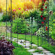 Poartă Metalică Arcuită pentru Flori Cățărătoare Verde Închis 230 X 113,5 X 36,5 Cm Relaxdays