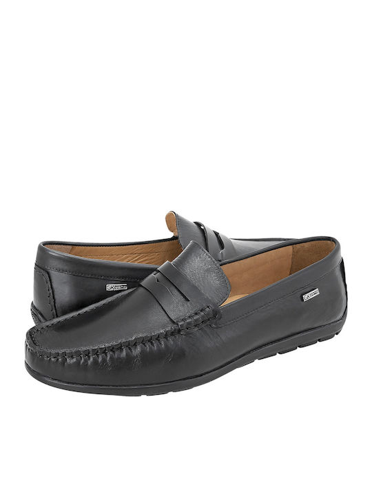 GK Uomo Men's Leather Loafers Black