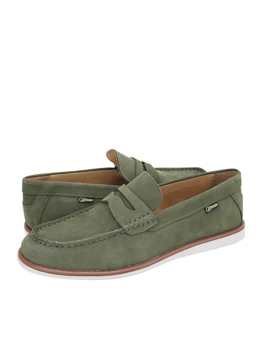 GK Uomo Δερμάτινα Ανδρικά Loafers σε Πράσινο Χρώμα
