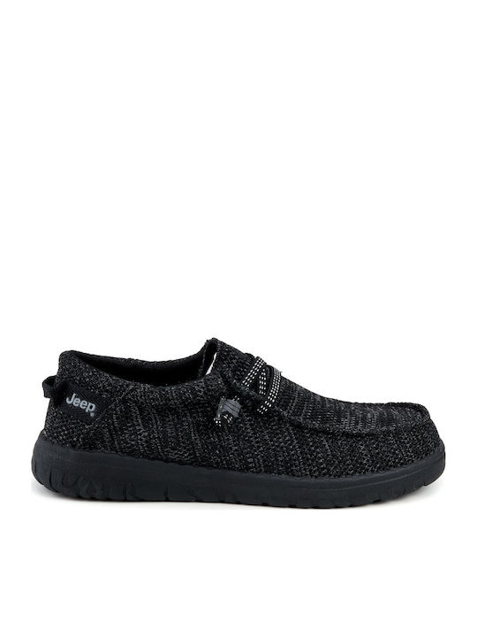 Jeep Footwear Ανδρικά Μοκασίνια σε Μαύρο Χρώμα