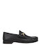 Leder Damen Loafers in Schwarz Farbe