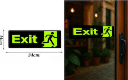 Αυτοκόλλητη Πινακίδα Exit 34x14cm