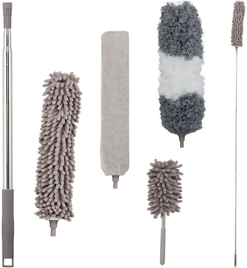 Staubwischmopp 4 austauschbare Köpfe ausziehbare Stange Polyester Edelstahl