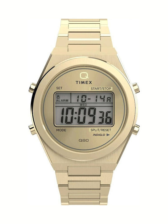 Timex Digital Women's Watch with Gold Metal Bracelet
