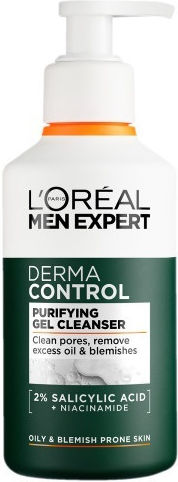 L'Oreal Paris Men Expert Derma Control Gel Καθαρισμού Προσώπου για Ακνεϊκές Επιδερμίδες 260ml