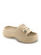 Women's Platform Flip Flops Beige