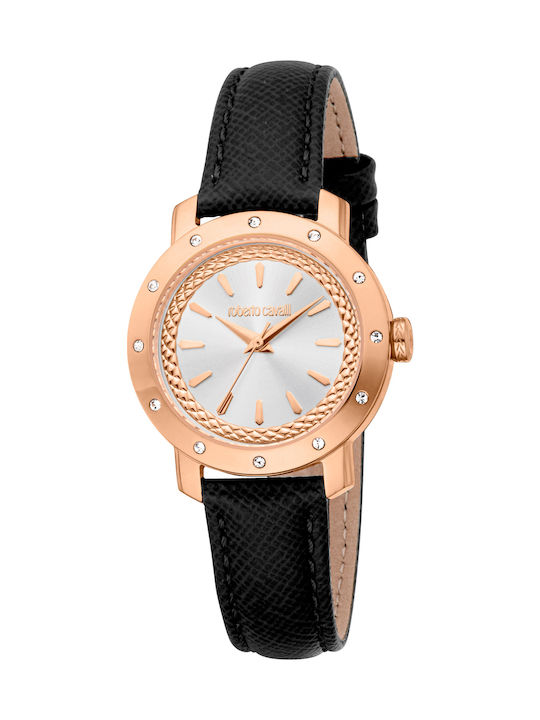 Roberto Cavalli Women's Watch with Black Leathe...