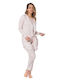 SNC Homewear Χειμερινό Γυναικείο Σετ Πιτζάμας Βαμβακερό Πορτοκαλί