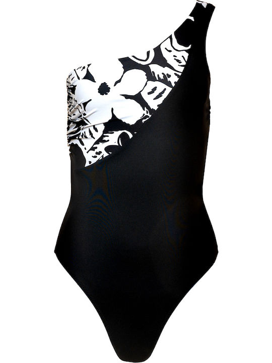 One Shoulder Swimsuit Black