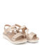 Women's Flat Sandals in Gold Color