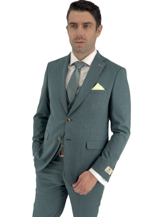 Costum Bărbați Cu vestă Green