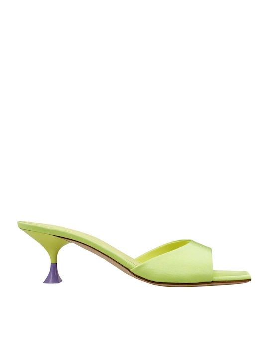 3Juin Leather Mules Yellow 323SN004.J.0772202-Lime