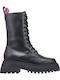 Leder Stiefeletten Damen Schwarz