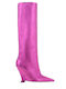 Leather High Heel Women's Boots Fuchsia