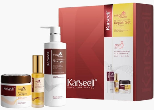 Karseell Repair Σετ Περιποίησης Μαλλιών Αναδόμησης & Θρέψης για Ταλαιπωρημένα Μαλλιά με Σαμπουάν, Μάσκα & Λάδι 3τμχ