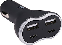 Dunlop Car Charger with Ports 2xUSB-A 2xType-C Dunlop Car Charger with Ports 2xUSB-A 2xType-C