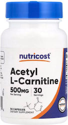 Nutricost Acetyl L-Carnitine 500мг 30 капси Nutricost Acetyl L-Carnitine 500мг 30 капси