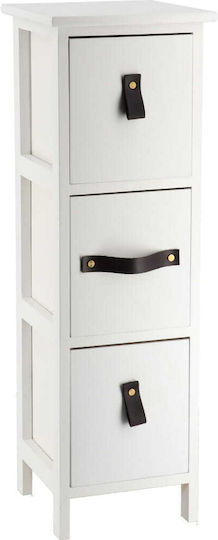 Drawers Storage Wooden with 3 Drawers L25xW25xH77cm