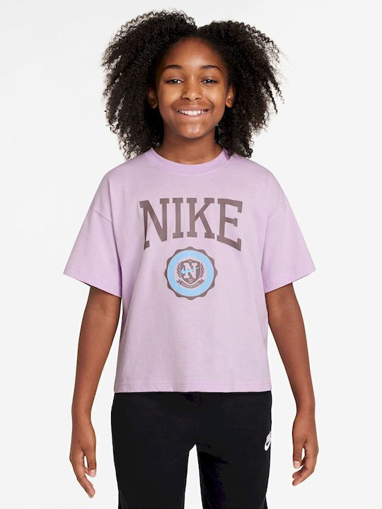 Nike Παιδικό T-shirt Λιλά Sportswear