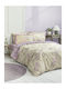 Nima Sheet Sets Queen with Elastic 160x200+32cm. Tiare Beige, Lilac 4pcs