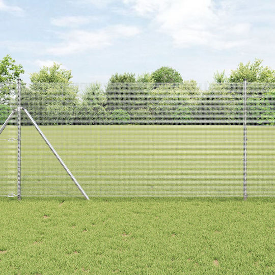 vidaXL Wire Fencing Galvanized Set Gray 1.4x10m
