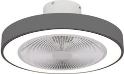 Estia Halo Flow Πλαφονιέρα 50cm με Φως Γκρι