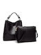 Leather Women's Shoulder Handbag Crossbody Black