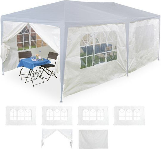 Set 6 Seitenwände Pavillon Relaxdays Maße 100 x 177 cm Weiß