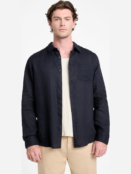Guess Linen Shirt Blue