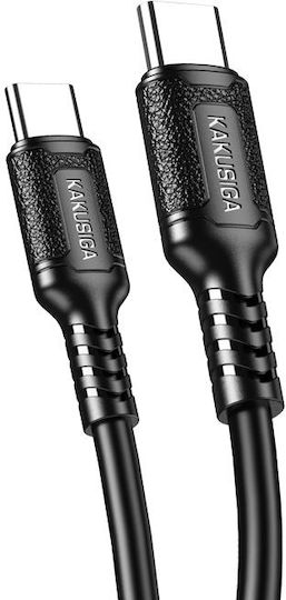 Kakusiga USB 2.0 Kabel USB-C männlich - USB-C 60W Schwarz 1m (KSC-984-CC-BK)