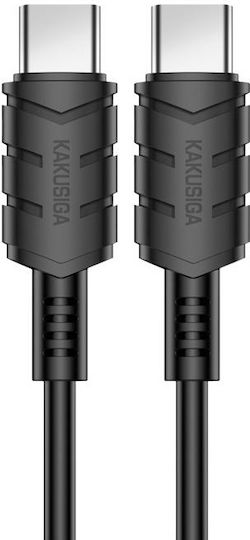 Kakusiga Regular USB 2.0 Cablu USB-C bărbătesc - USB-C 60W Negru 1.2m (KSC-710-CC-BK)