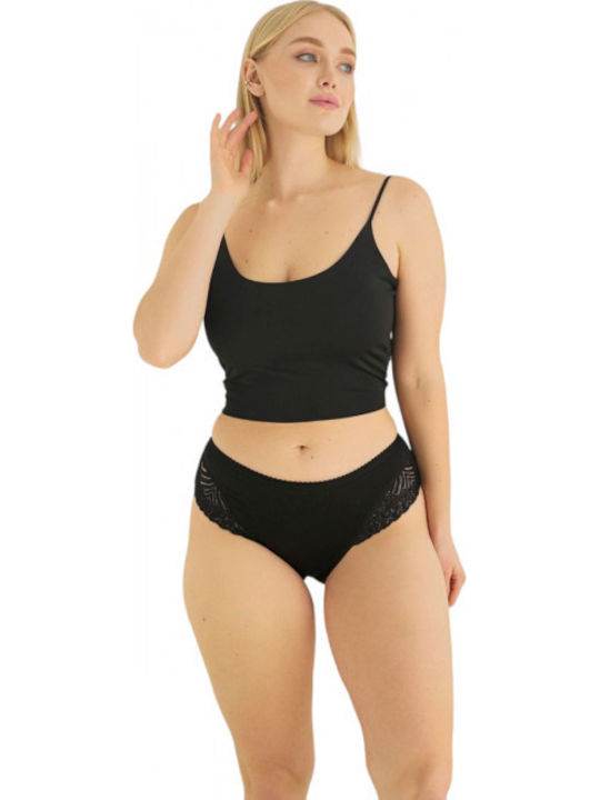 Sexen Iris Women's Slip with Lace Black