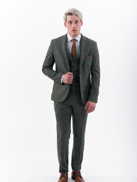 Men's Groom's Suit with Vest Green 1-1.302.140.701.11482 Green 50 M