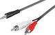 Goobay Goobay Audio Cable 3.5mm Male - 2x RCA Male Black Length 3m 50196