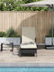Deckchair Rattan Black 157x55x92cm.