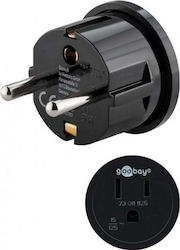 Goobay Travel Adapter Usa Japan To Europe Black 45350 Goobay Travel Adapter Usa Japan To Europe Black 45350