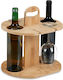 Suport pentru Sticle de Vin 2 Sticle 4 Pahare Mâner de Transport Maro 30,5 X 30 X 25 Cm