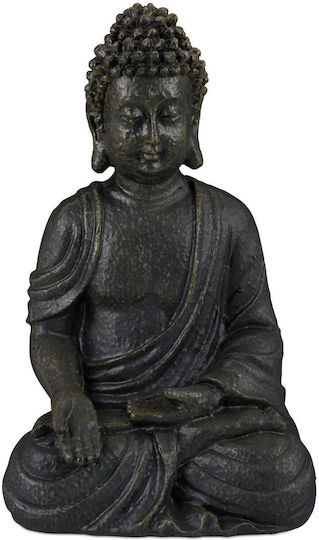 Figurină Decorativă Buddha Simbol Fericire Relaxare 18 X 10 X 8 Cm Anthracit Relaxdays