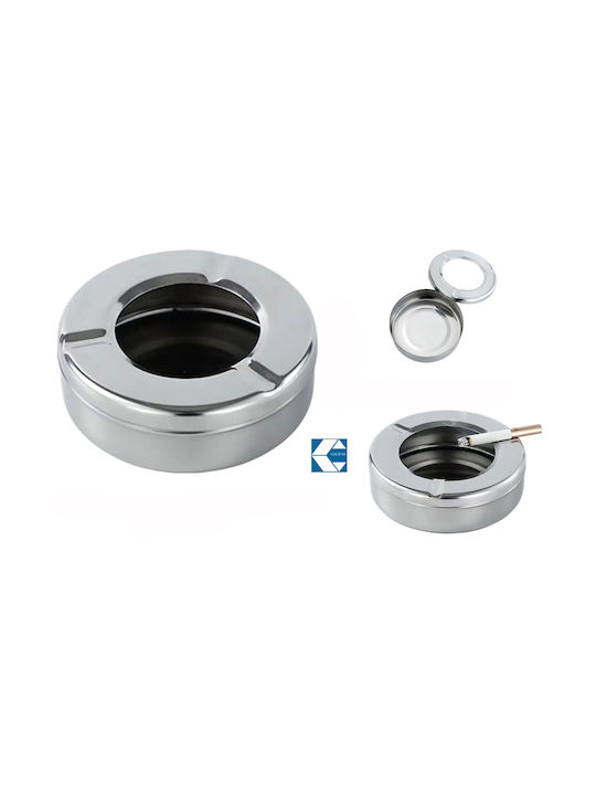 Windproof Metal Inox Cigarette Ashtray 12x4cm Galifas 7910584 Galifas